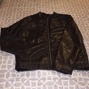 Men’s Faux Leather Bomber style jacket.